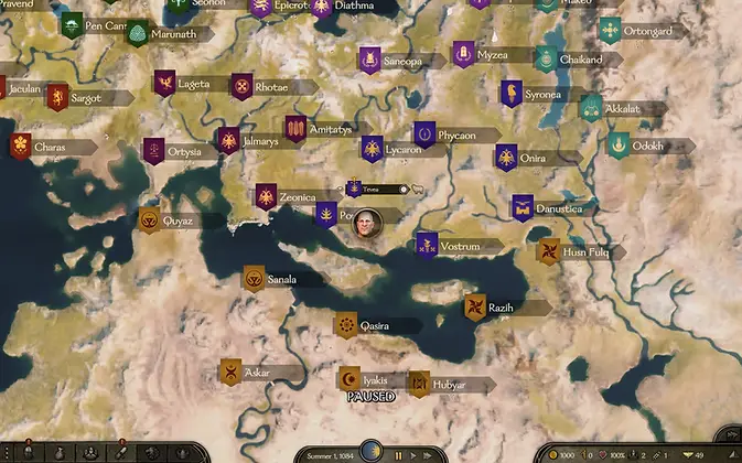 The world map in Bannerlord