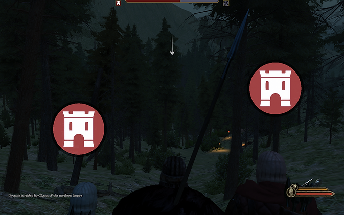 Commanding an army through a dark forest in bannerlord