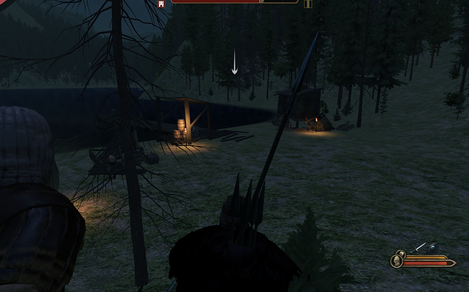 Encountering a bandit camp in Bannerlord