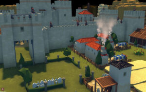 Archers standing guard on top of a castle wall in Diplomacy is Not an Option