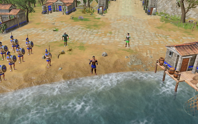 An Ancient Hero staring off into the water in Age of Mythology Retold