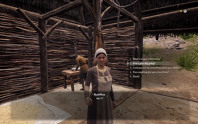 Talking to another villager in Medieval Dynasty