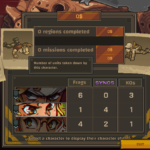 Character selection screen from Metal Slug Tactics featuring Eri, displaying stats and mission progress.