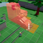 Screenshot from the game Overthrown, showing a player placing a building in a grid layout with a build menu on the side.