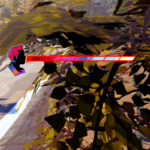 A character icon and health bar overlayed on foliage in a game environment.