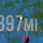 Map screenshot from the game Road 96, showing a distance of 897 miles to the border.
