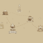Map screen from Wildfrost showing the path to "The Ice Caves" with characters and items displayed.