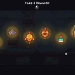 Menu screen showing rewards to select in Wildfrost, including items and abilities.