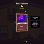 Screenshot of the item "Frostbloom" in Wildfrost, displaying its effects and attributes.